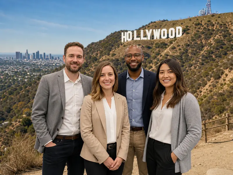 Hollywood California AI photo booth effect — Group rendering
