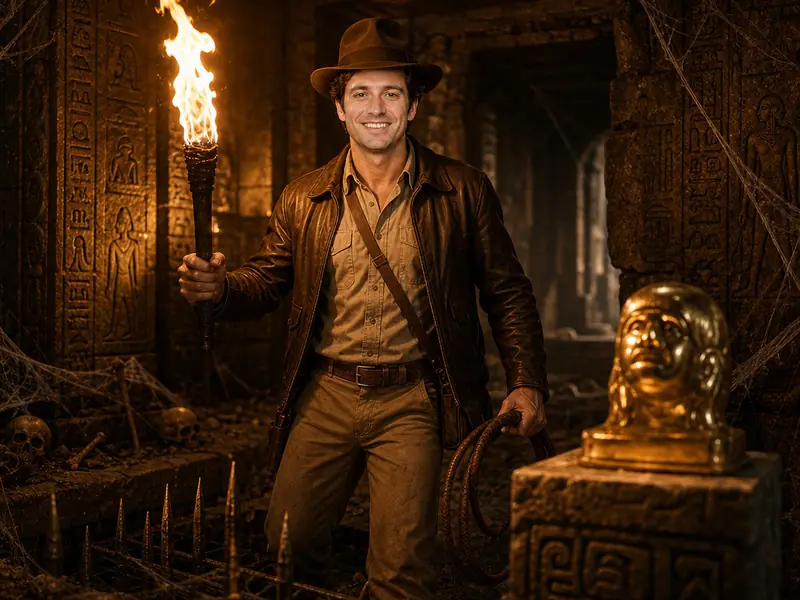 Indiana Jones Temple AI photo booth effect — Solo rendering