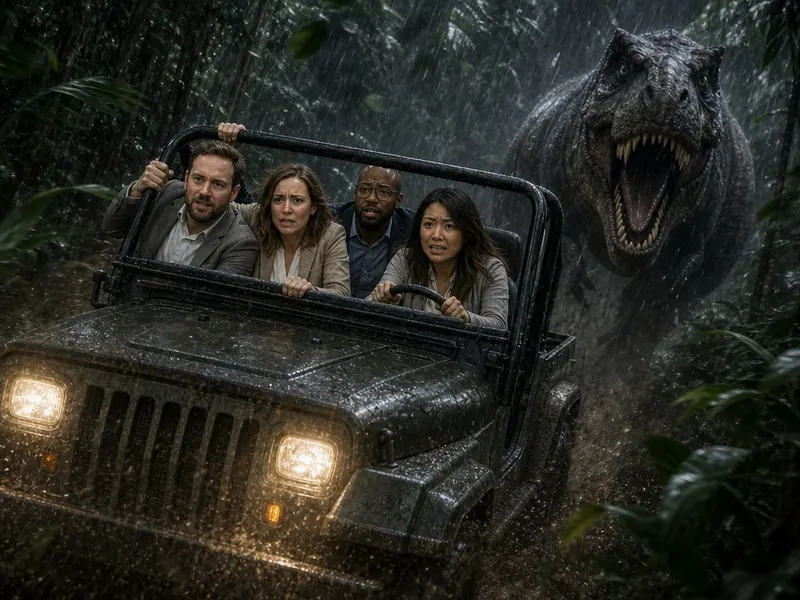 Jurassic Park T-Rex Chase — group
