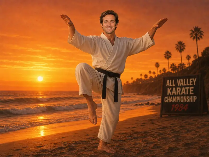 Karate Kid Crane Kick AI photo booth effect — Solo rendering
