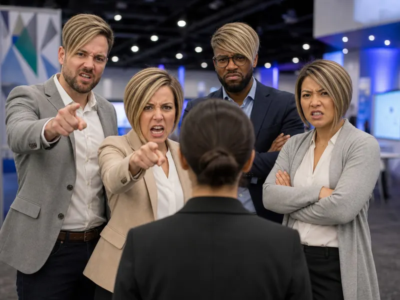 Karen Transformation AI photo booth effect — Group rendering