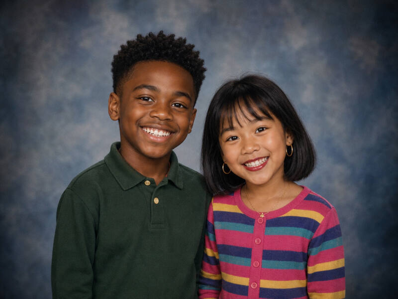Kid Again AI photo booth effect — Couple rendering