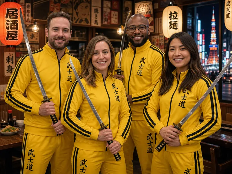 Kill Bill Yellow Tracksuit — group