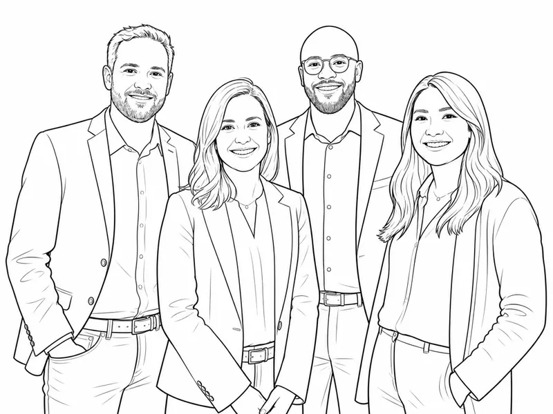 Line Art Minimalist AI photo booth effect — Group rendering