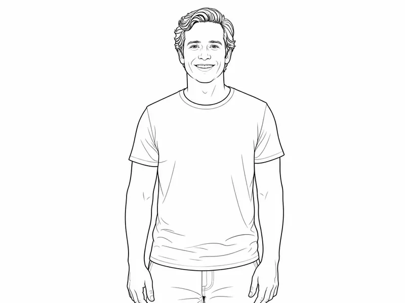 Line Art Minimalist AI photo booth effect — Solo rendering