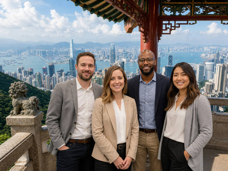 Lion's Pavilion Hong Kong AI photo booth effect — Group rendering