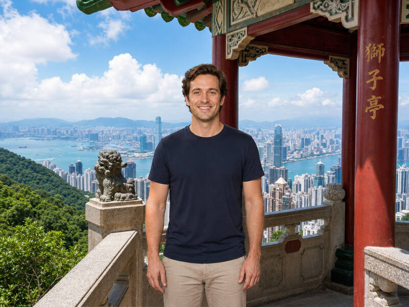 Lion's Pavilion Hong Kong AI photo booth effect — Solo rendering