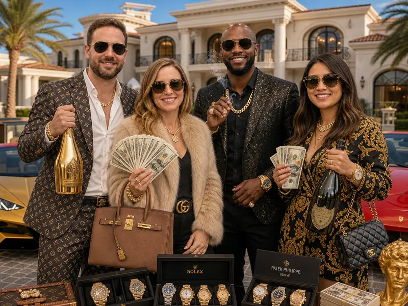 Look At Me I'm Rich AI photo booth effect — Group rendering