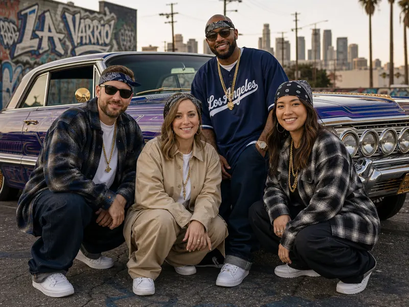 Lowrider Culture AI photo booth effect — Group rendering