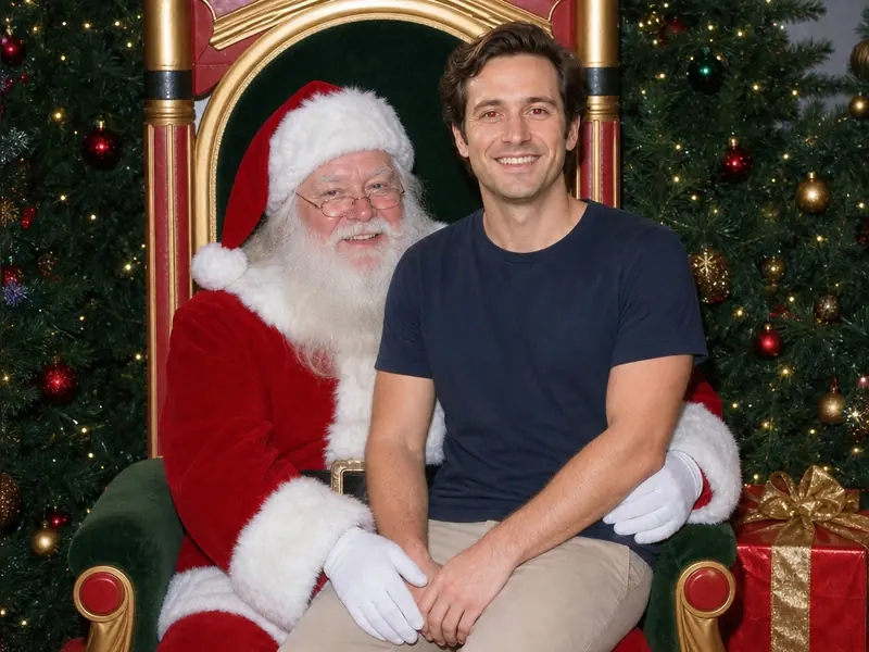 Mall Santa Lap AI photo booth effect — Solo rendering