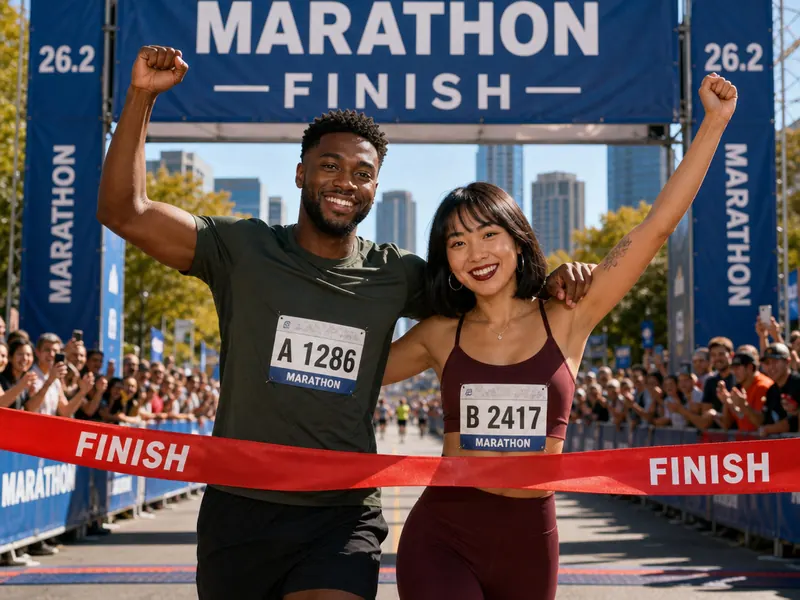 Marathon Finish — couple