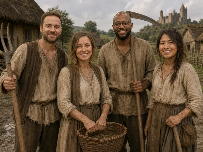Medieval Peasant AI photo booth effect — Group rendering