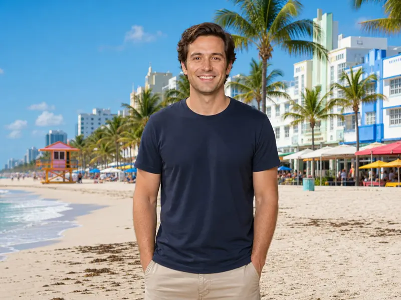 Miami South Beach AI photo booth effect — Solo rendering