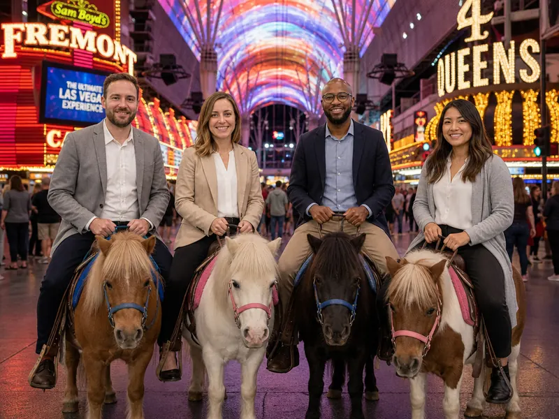 Miniature Pony Fremont Street AI photo booth effect — Group rendering