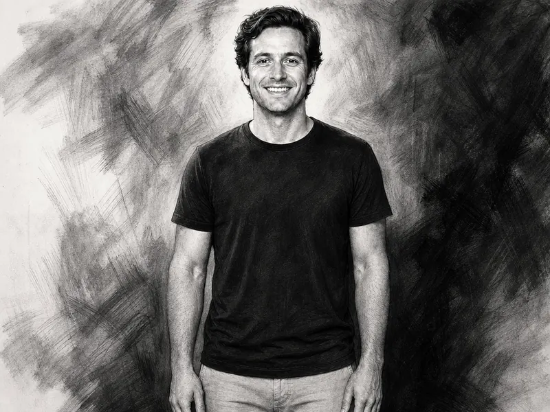 Monochrome Black & White AI photo booth effect — Solo rendering