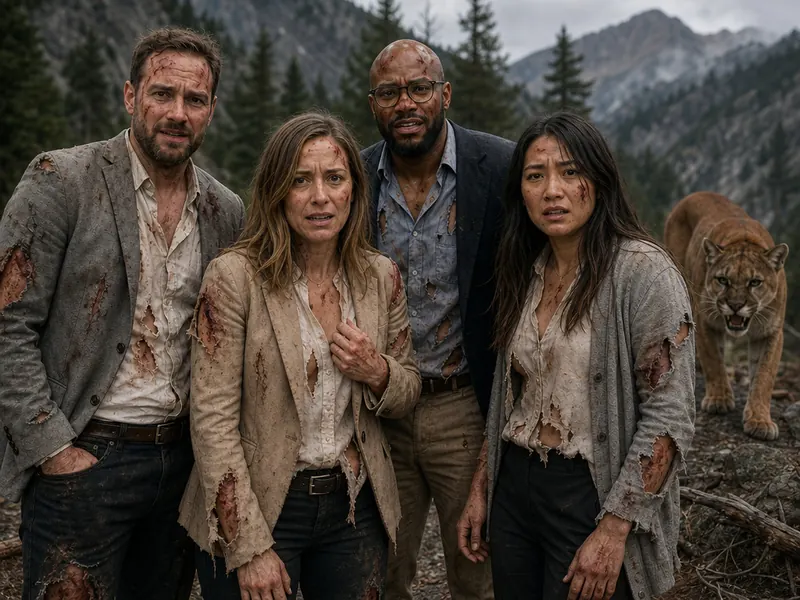 Mountain Lion Fight AI photo booth effect — Group rendering