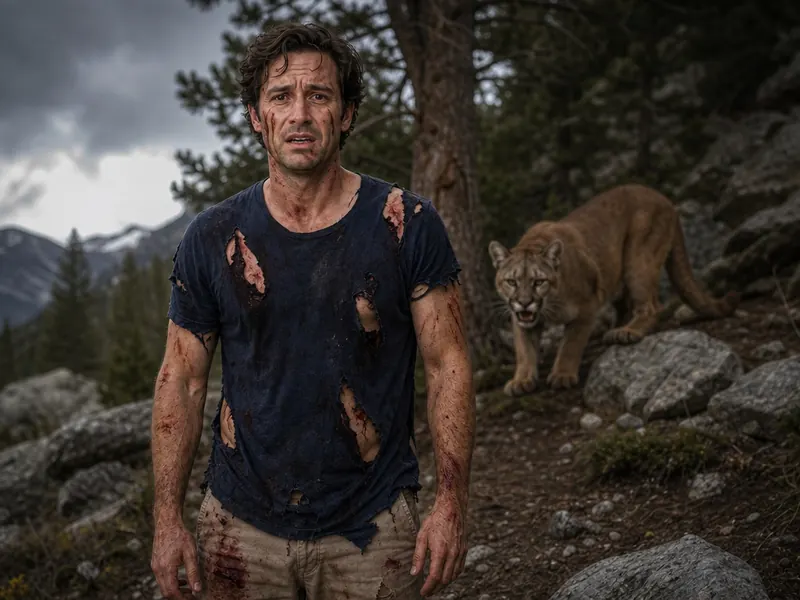 Mountain Lion Fight AI photo booth effect — Solo rendering