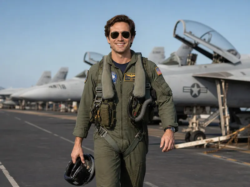 Navy Fighter Pilot AI photo booth effect — Solo rendering