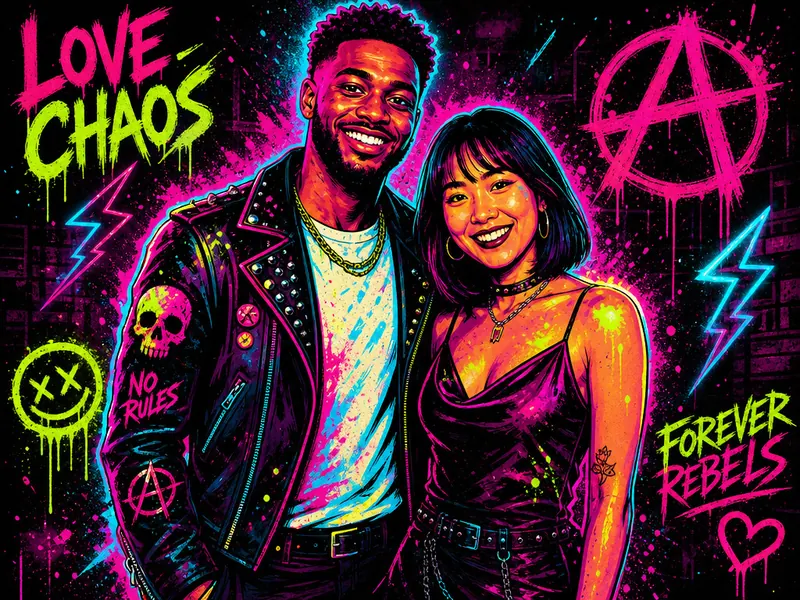 Neon Punk Art AI photo booth effect
