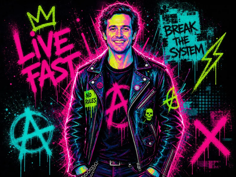 Neon Punk Art AI photo booth effect — Solo rendering