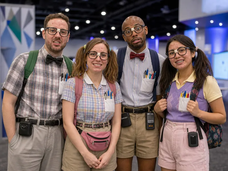 Nerd Transformation AI photo booth effect — Group rendering