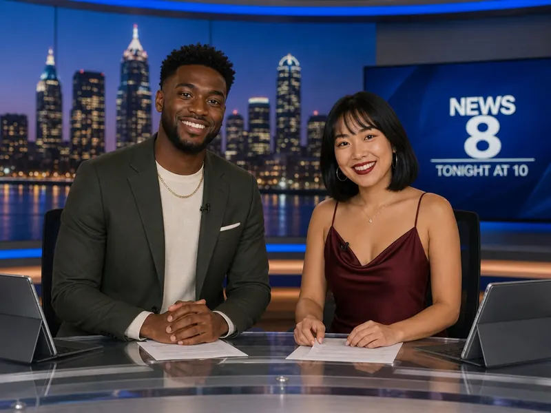 News Anchor Desk — couple