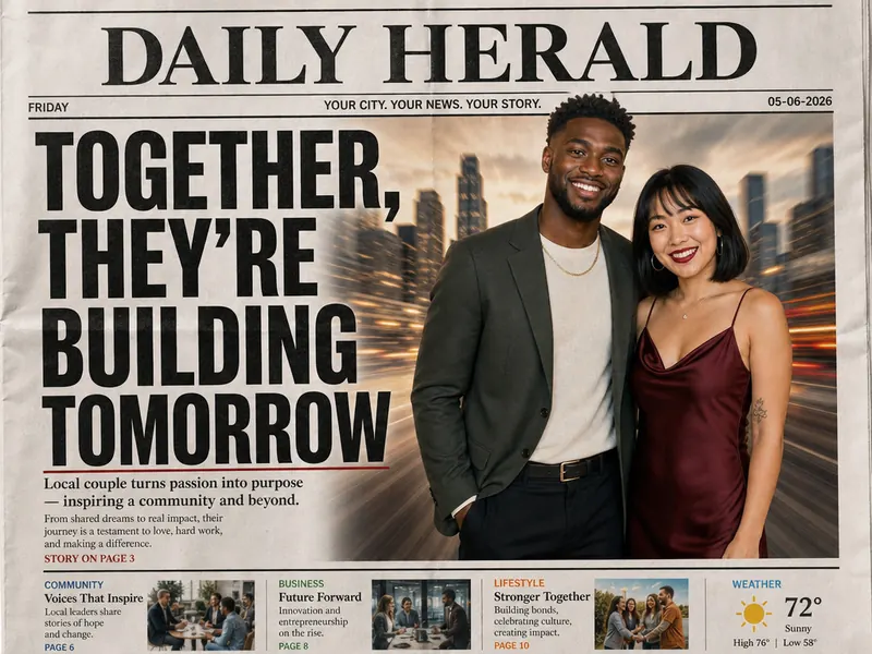 Newspaper Front Page Hero — couple