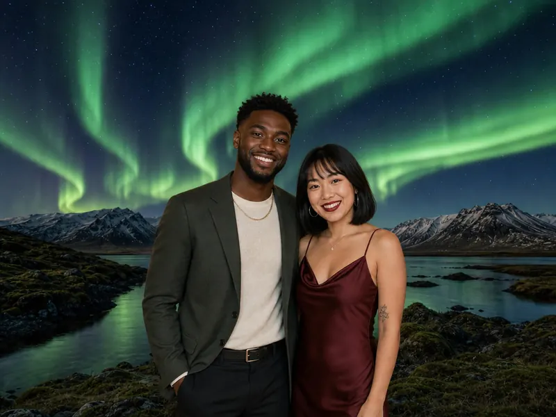 Northern Lights Iceland — couple