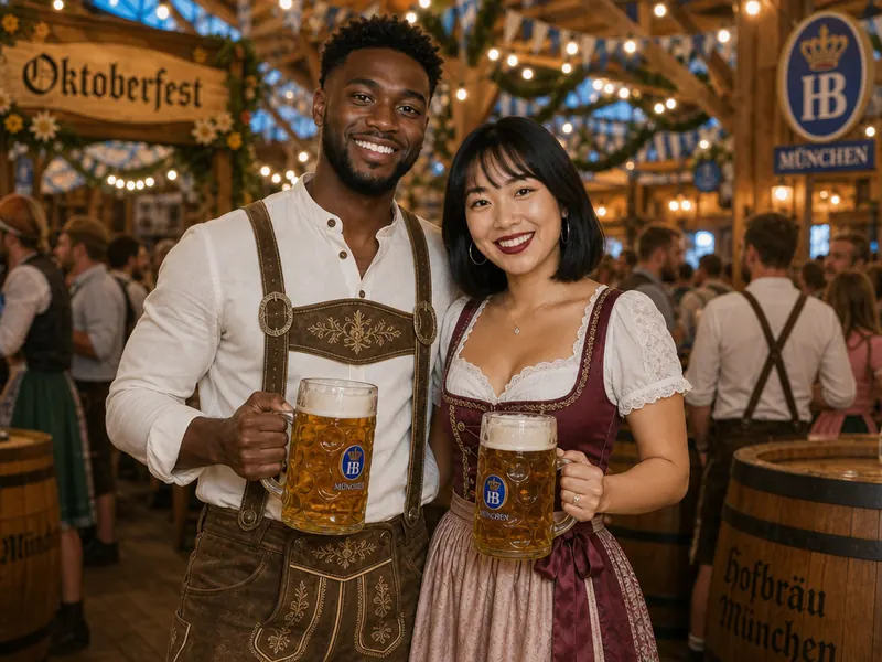 Oktoberfest Bavarian AI photo booth effect — Couple rendering