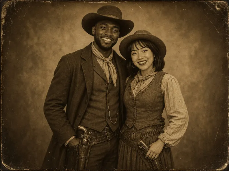 Old West Portrait AI photo booth effect — Couple rendering
