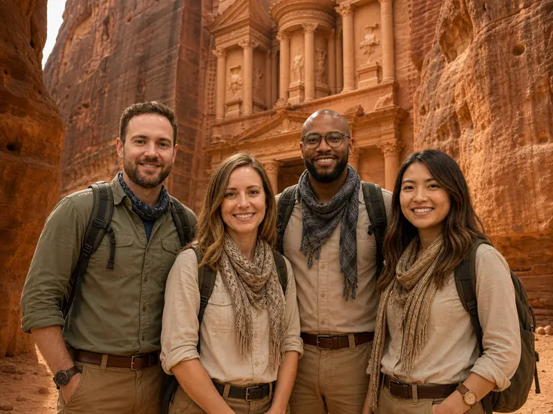Petra Jordan AI photo booth effect — Group rendering