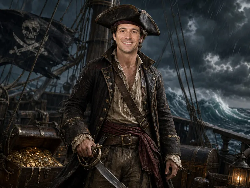 Pirate Treasure AI photo booth effect — Solo rendering