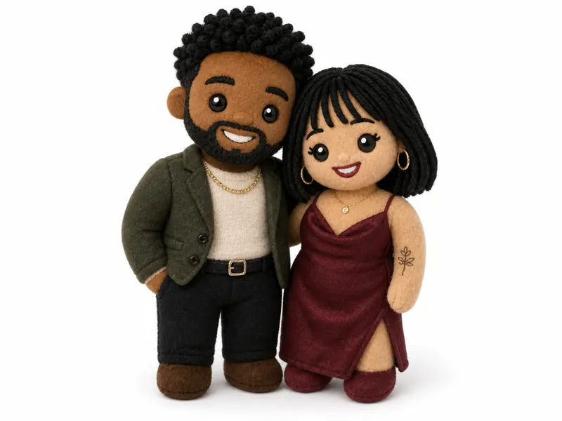 Play Doll AI photo booth effect — Couple rendering