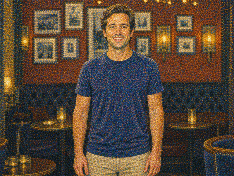 Pointillism Dots AI photo booth effect — Solo rendering