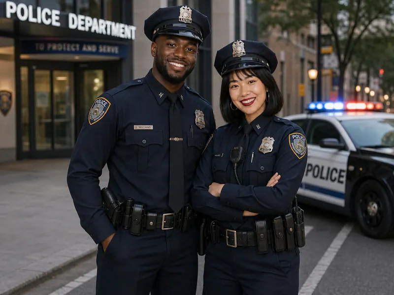 Police Officer AI photo booth effect — Couple rendering