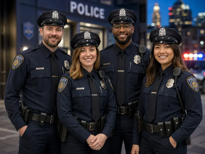Police Officer AI photo booth effect — Group rendering