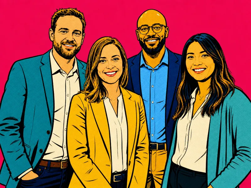 Pop Art AI photo booth effect — Group rendering