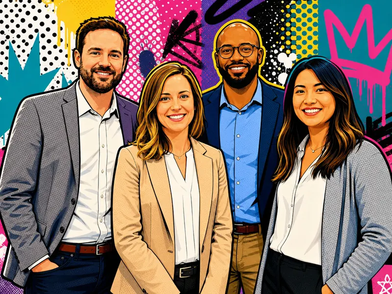 Pop Art Modern AI photo booth effect — Group rendering