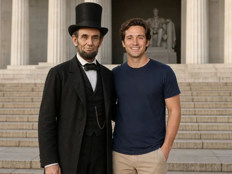 Pose with Abraham Lincoln — solo