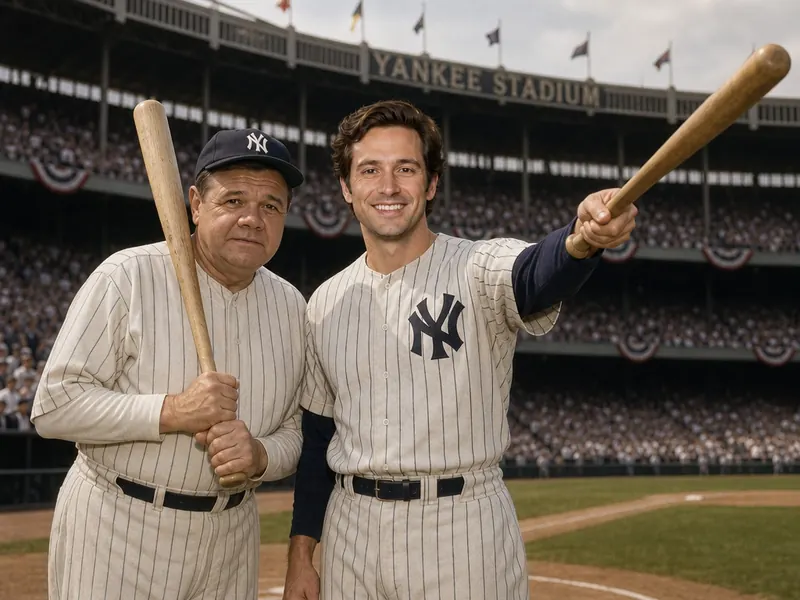 Pose with Babe Ruth — solo