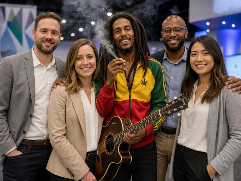Pose with Bob Marley — group