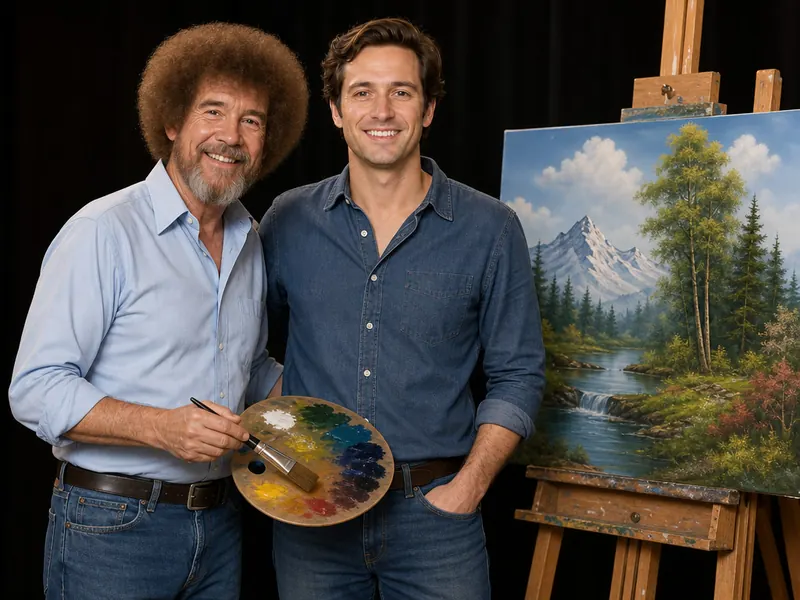 Pose with Bob Ross — solo