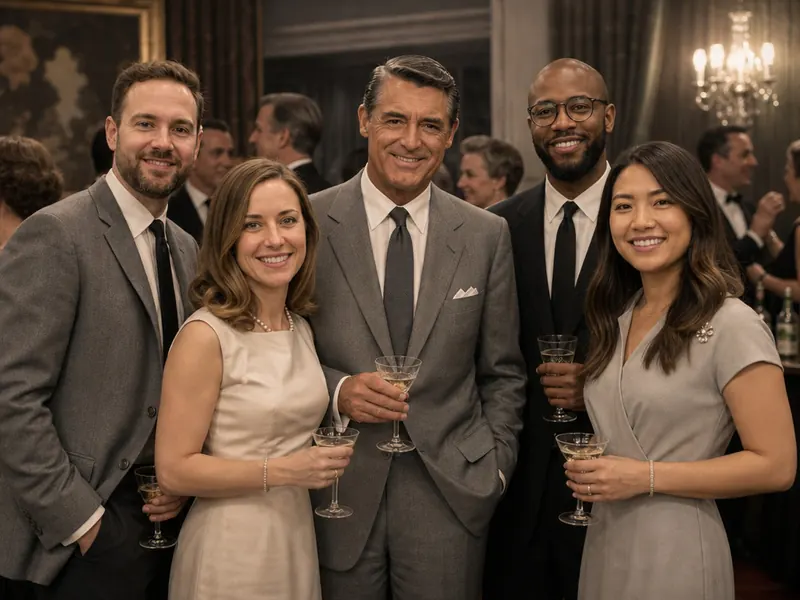 Pose with Cary Grant — group