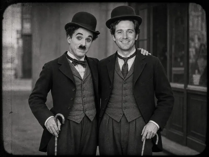 Pose with Charlie Chaplin — solo