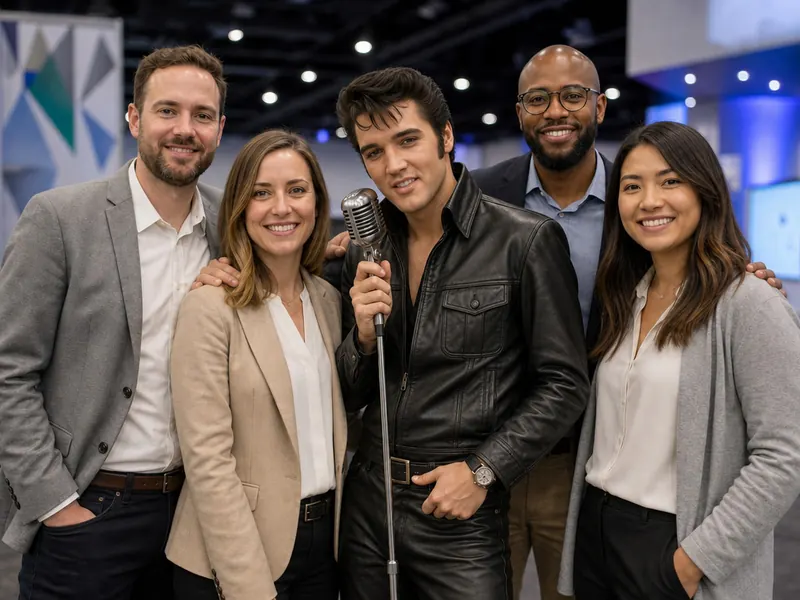 Pose with Elvis (50s Leather) — group