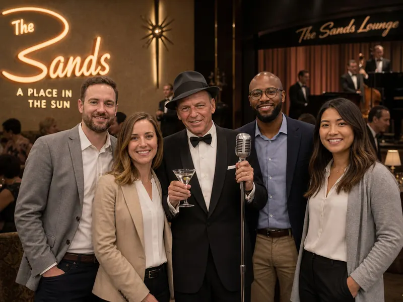 Pose with Frank Sinatra — group