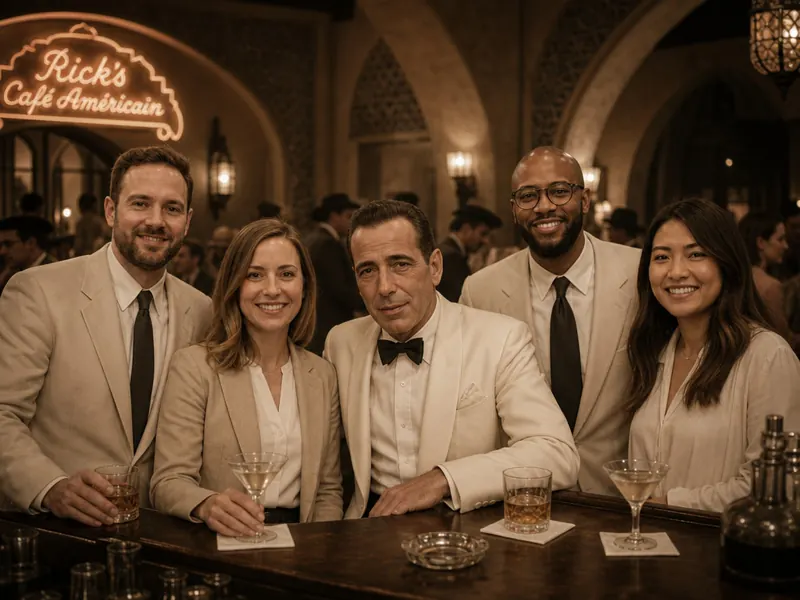 Pose with Humphrey Bogart — group