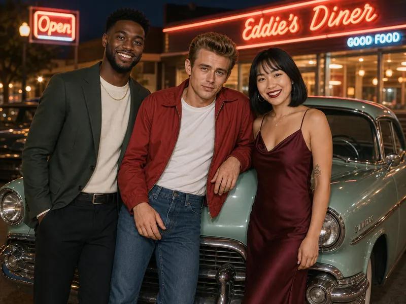 Pose with James Dean — couple