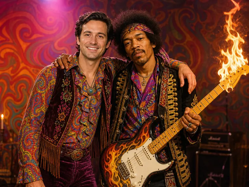 Pose with Jimi Hendrix — solo