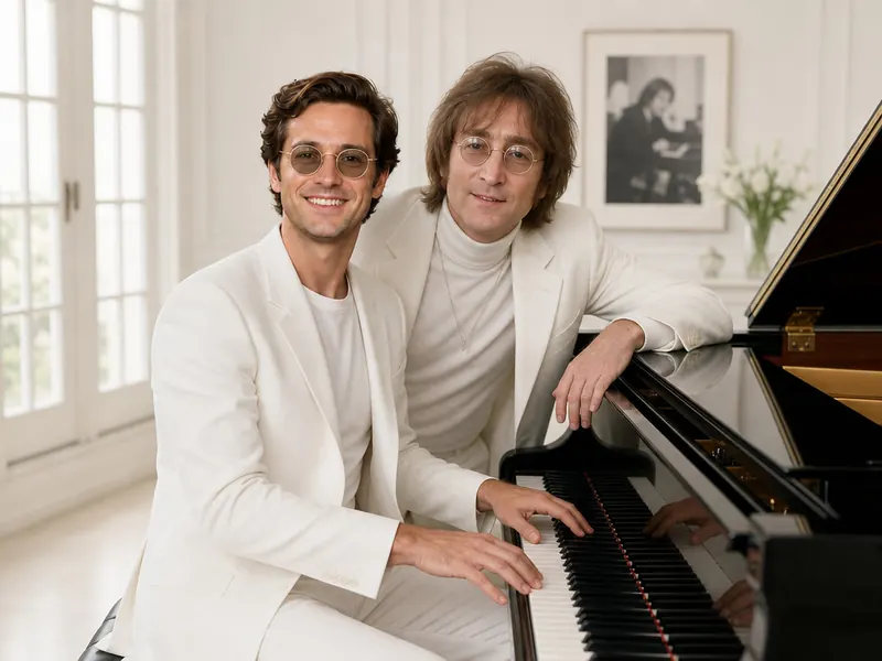 Pose with John Lennon — solo